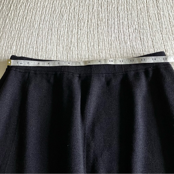 EUC St John midnight blue“Santana” knit w/chevron pattern & slit “car wash” hem - Picture 7 of 11